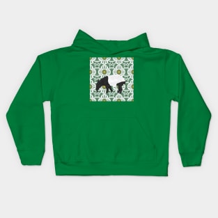 Malayan Tapir Green Floral Pattern Kids Hoodie